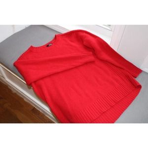 ana red cozy knit sweater petite large